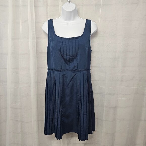 LC Lauren Conrad Blue Sleeveless Mini Dress Pleated Coquette Minimalist 14 - Picture 1 of 13